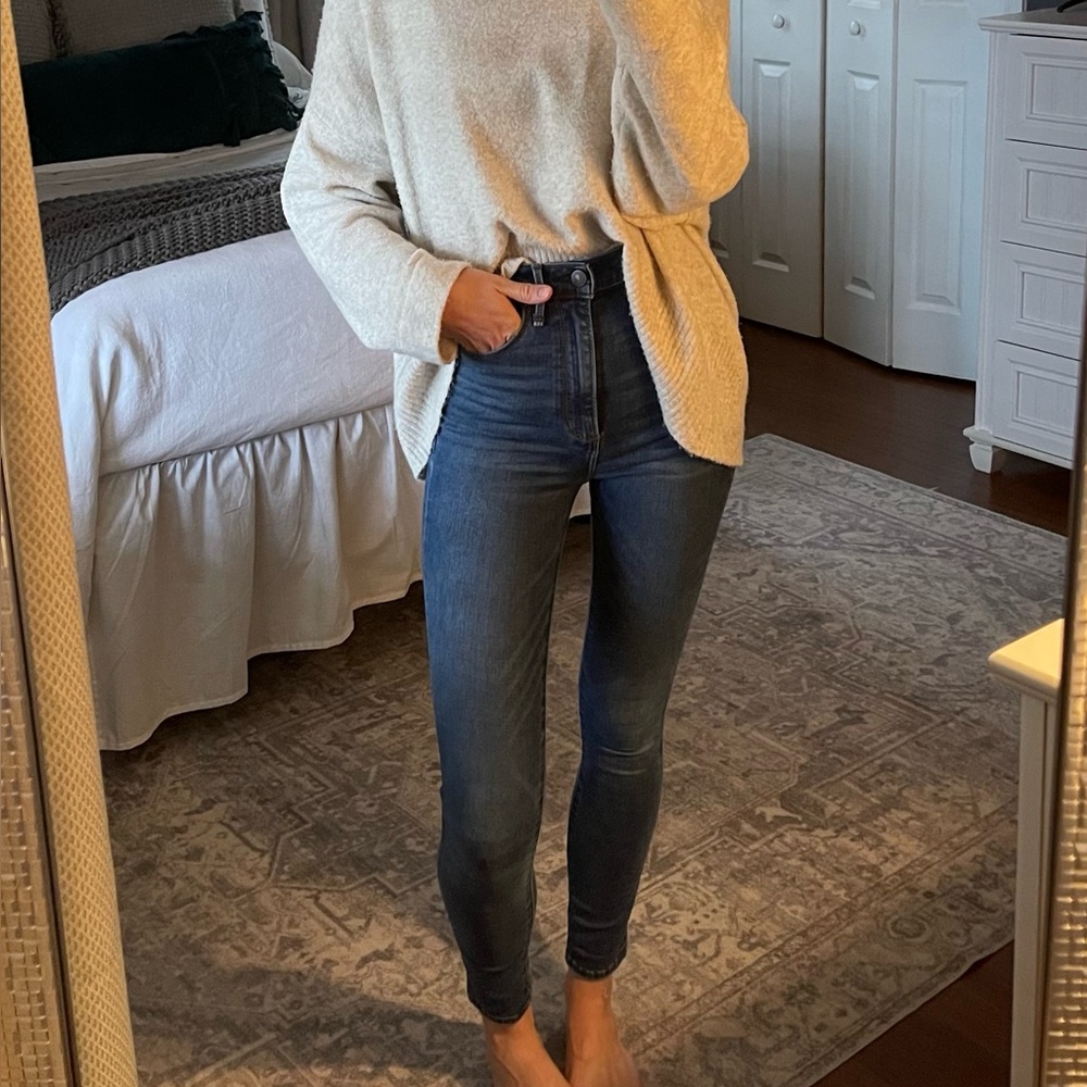 Ultra high rise super skinny ankle jeans